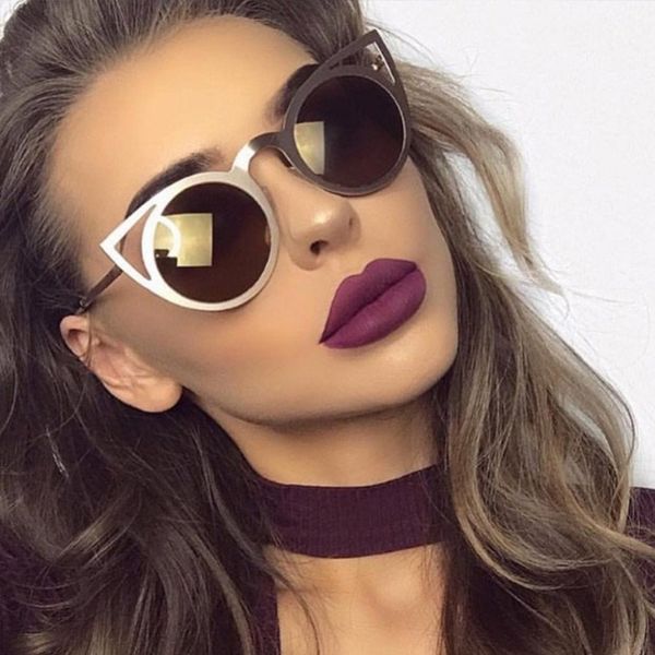 

vintage cat's eye lunette sunglasses women creative sunglasses shade sun glasses lentes de sol mujer gafas de sol, White;black