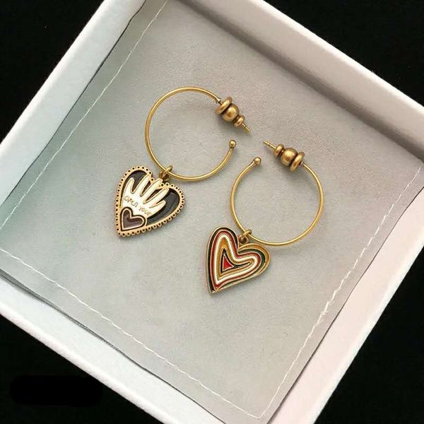 

New Fashion Trendy Women Fancy Earrings Gold Plated Oil Painting Heart Earrings for Girls Women Hot Gift for Girl Friend