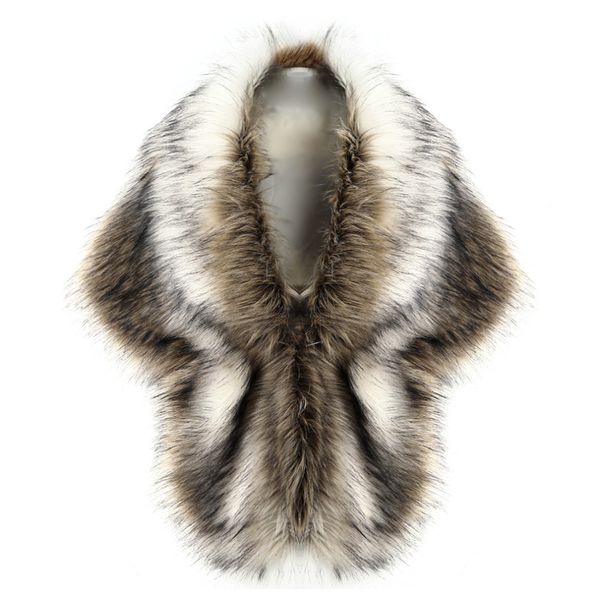 

New 2018 Women Ladies Luxury Faux Fur Vest Coat Winter Wharm Thick Elegant Bridal Wedding White Fur Shawls Capes Jacket H1