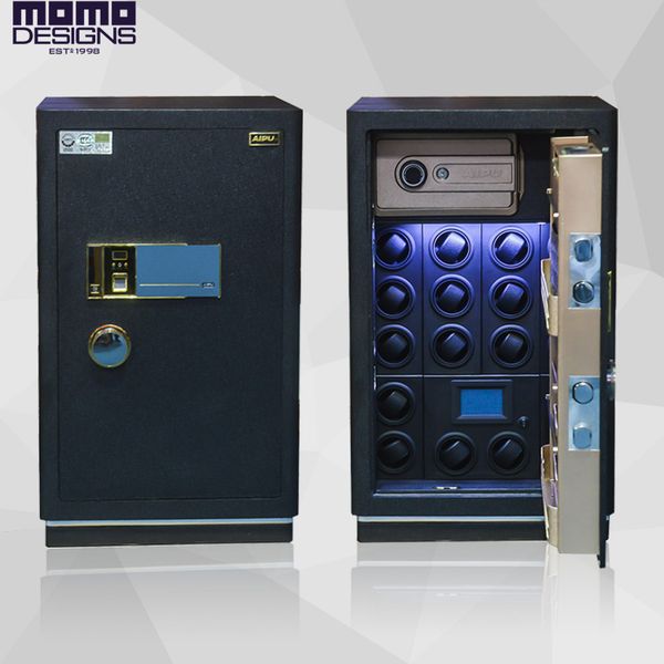 

automatic watch winder safety box watch safe box for deposit/watch/jewelry/antique guard against theft case strong, Black