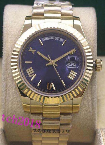 

Luxury Watch Mens Gold Rome Blue Dial 118348 WATCH CHEST 41mm Automatic Fashion Brand Men's Watch Wristwatch