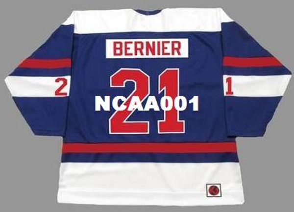 

мужчины #21 serge bernier quebec nordiques 1974 wha ретро главная хоккей джерси или обычай любое имя или номер ретро джерси, Black;red