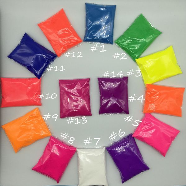 

Mixed 10 colors Fluorescent , Not Glow in the dark Phosphor Pigment for Nail Polish&Paint&Soap 100grams