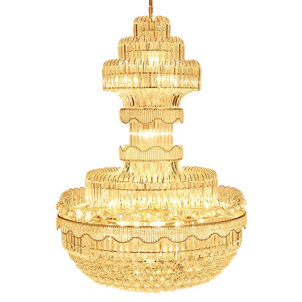 

modern crystal chandeliers led lights american large gold pendant lighting fixture hall parlor lobby living room home indoor lighting