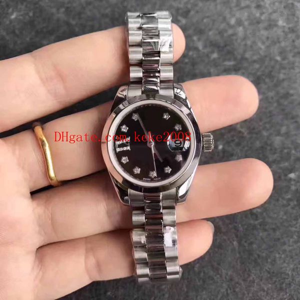 

8 color luxury ladies 26mm datejust president two tone gold diamond dial swiss eta 2824 movement automatic watch women's watches, Slivery;brown