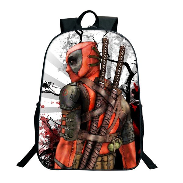 

2017 deadpool backpacks comics superheros shoulder school bag for teenager 3d printing backpack travel rucksack