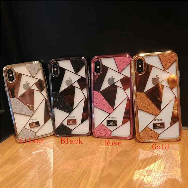 

Роскошный бренд Кристалл телефон чехол для IPhone X 7 Plus 8 плюс противоударный задняя крышка Bling Bling стиль Apple 6s 6 Plus