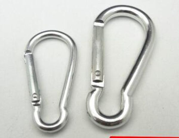 Sport Karabiner Camp Snap Clip Haken Schlüsselanhänger Wandern Hochwertige silberweiße Aluminiumwanderung Camping Clip Schnalle Lager 2 Größen