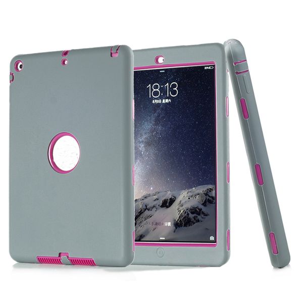 

3 in 1 defender robot heavy duty hockproof oft ilicone rubber hard pc cover ca e for new ipad 2017 pro 9 7 pcc072