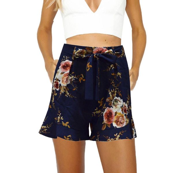 

feitong women short pants summer skirt flowers embroidery short pants knee length drawstring high waist wholesale, White;black