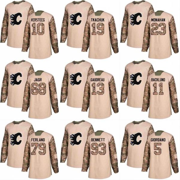 

2018 Camo Veterans Day Flames Jersey 13 Johnny Gaudreau 23 Sean Monahan 11 Mikael Backlund 79 Micheal Ferland Custom Hockey Jerseys