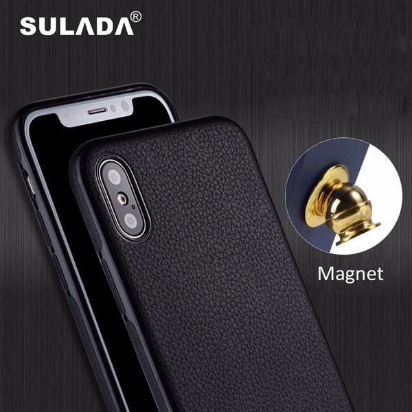 

SULADA Магнитный Чехол Для iPhone Xr Xs Макс Бампер Личи Текстура ТПУ Задняя Крышка для iPho