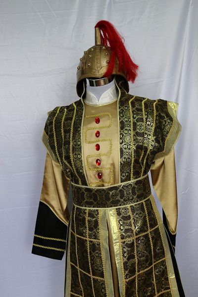 

new men chinese ancient general tang clothing armor hanfu soldiers stage performance suits ethnic cosplay costume, Black;red