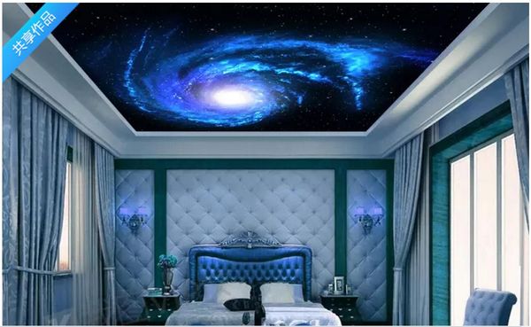 

custom 3d p ceiling wallpaper shocking dream starry sky ceiling mural wall home interior decor living room ceiling lobby mural wall