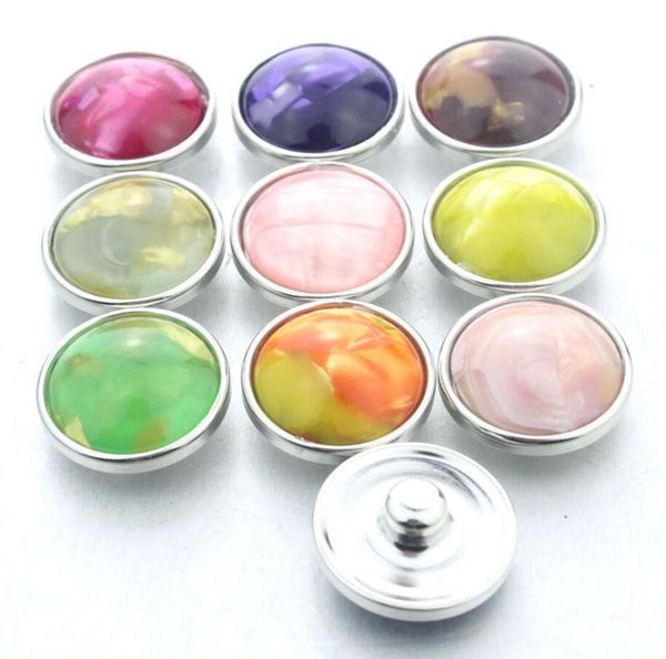 

20pcs colorful mixes 18mm snap button jewelry resin snap button pression watches women charm bracelet charms, Bronze;silver