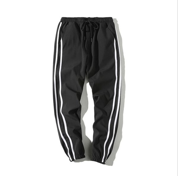 

jogger pants sports new fashion mens joggers stripe side casual sweatpants men gym bottoms track training jogging, Black