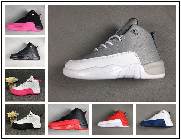 

nike air jordan aj12 Молодежная Pro Metallic Gold Dr Doom Royal Kids 12 Баскетбольная обувь Girls Boys Penny Hardaway 12