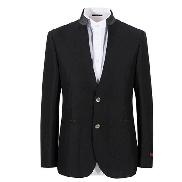 

men's suit jacket business leisure groomsman wedding formal occasions suit jacket fashion two grain of buckle black, White;black