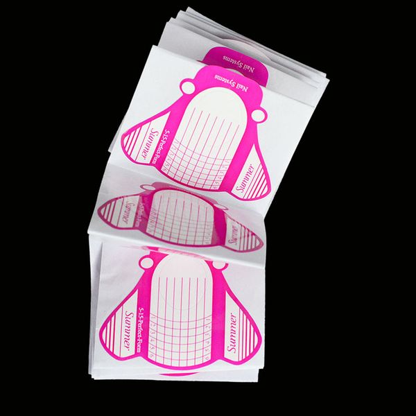 

30pcs perfect butterfly nail forms acrylic uv gel extension guide nail at tips accessory diy polish manicure decor tools ch228, Black