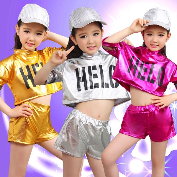 

ballroom jazz dance for girls jazz dance costumes for girls kid hip hop children performance sequins costumes girl, Black;red