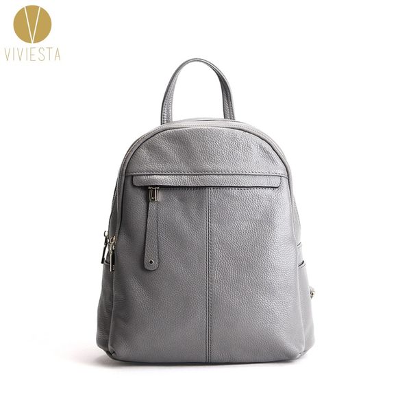 

genuine leather zip detail backpack - women's female designer stylish fashion structured school travel lapbag