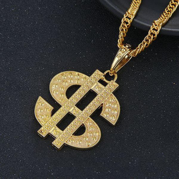 

Fashion Necklace Hip Hop Rap Gold Color US Dollar Pendant Necklace Chain Accessories Hiphop Jewelry Money Free Shipping D797S