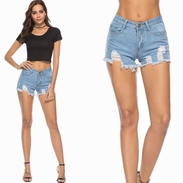 

women's fashion jean shorts summer's bodycon denim short light blue size s m  xl ing, White;black