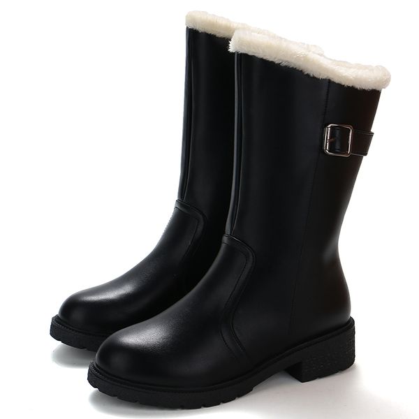 2018 New Mid Calf Women S Rain Boots Autumn Comfortable Fur Inside