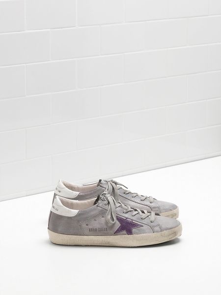 

Итальянская марка обуви из натуральной кожи Superstar Sneakers G30WS590.B11 Замша Из Телячьей Кожи С Блестками