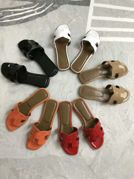 

Women ummer patent leather lipper de igner lipper muler flat ca ual beach out ide girl andal lide eur34 40 with box du t bag