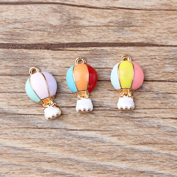 

mrhuang 10pcs/lot fashion air balloon enamel charms alloy pendant fit necklaces bracelets diy jewelry accessories, Bronze;silver