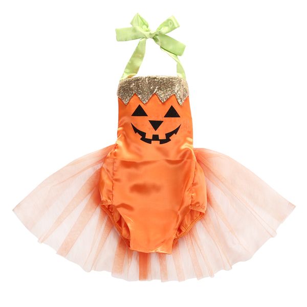 

cute newborn baby girls halloween costume sleeveless romper bobysuit tutu dress party clothes outfits 0-24m, White