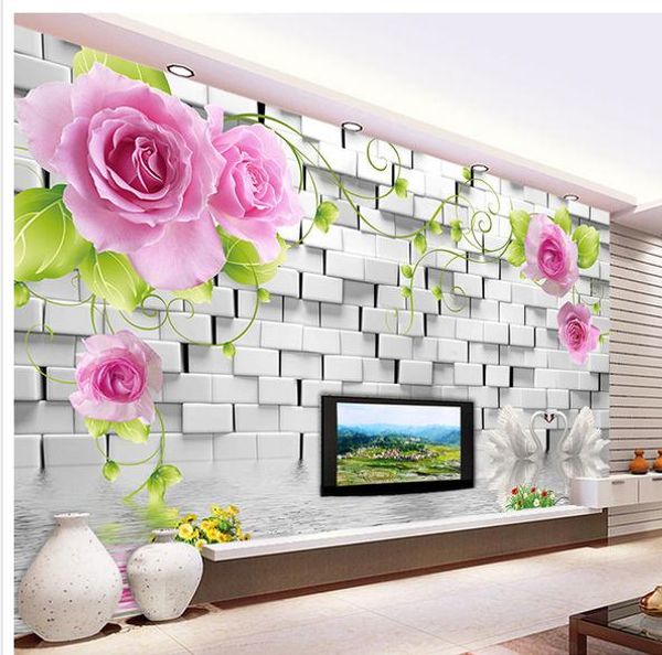 

3d brick wall tv background wall paper mural 3d murals wallpaper for living room
