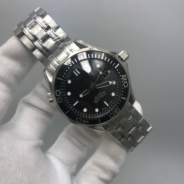

2019 james bond 007 black dial limited edition watch professional chronometer mens sprots stainless steel automatic watch men's watches, Slivery;brown