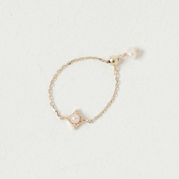 

japanese luxury silver 925 18k gold adjustable chain ring natural pearl pull