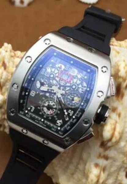 

swiss silver pvd stainless steel mechanical automatic watch luxury massa frisbee rubber anti pressure male casual watch, Slivery;brown
