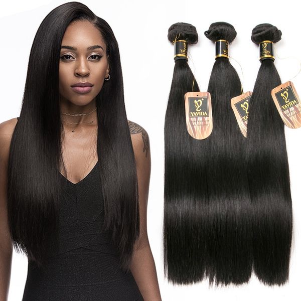 Yavida Brazilian Straight Human Hair Extensions 10 26 Inch Mixed