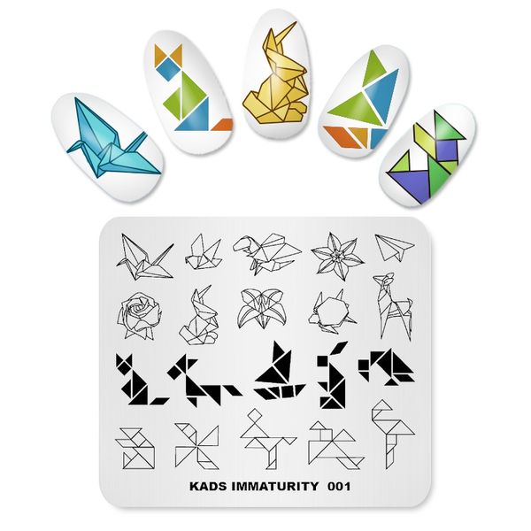 

missguoguo nail art stamping stamp template beauty stencil nail design tools for stamping stereo geometric art decorations, White