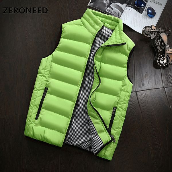 

2018 fashion light down vest men spring autumn sleeveless collarless vest male casual waistcoat plus size 5xl dropshipping 15, Black;white