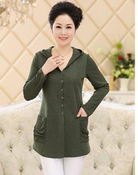 

middle age female coat spring and autumn cardigan, Black;brown