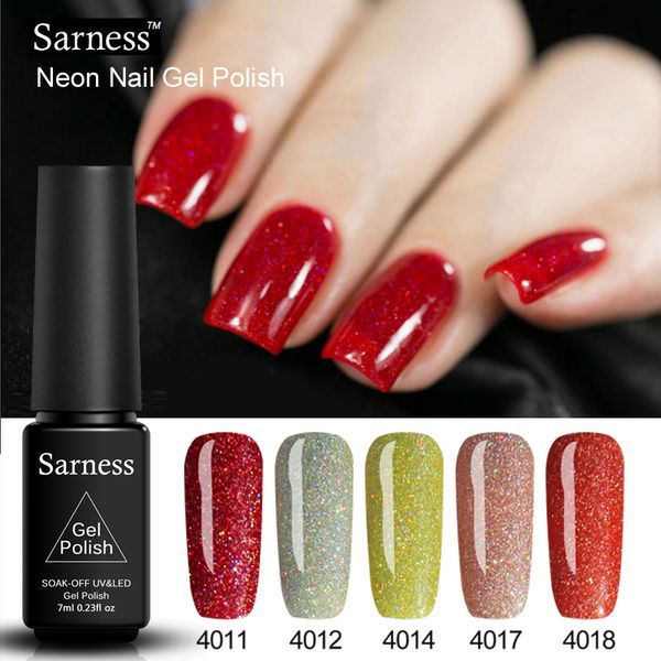 

sarness soak off bling nail polish 7ml neon color nail gel varnish manicure gel varnishes new arrival semi permanent art, Red;pink