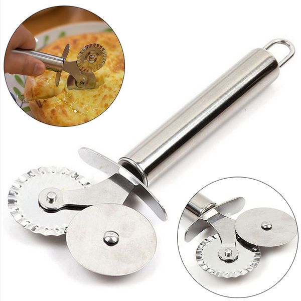 

double side pastry wheel cutter pizza knife dough pasta knife pizza cutter kitchen supply