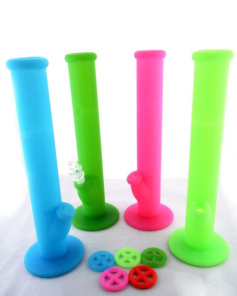 Cachimbo de água colorido tubo de silicone bongo para fumar cachimbo de água de 9 polegadas cachimbo de água bongos de vidro