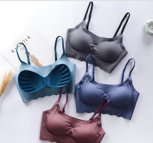 

wireless seamless rimless vest women breathable side sport gathered adjustable buckle sleep lace bra style bra rjcun