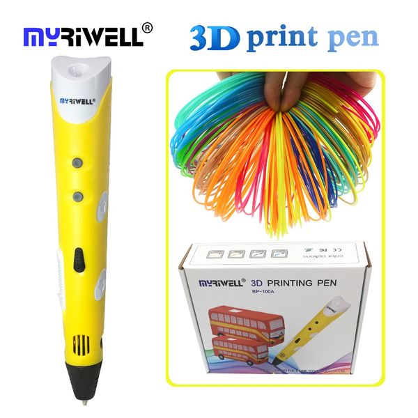 

myriwell 3d pen rp-100a pens 25m/50m/100m abs filament 3d print pen model smart toys for child birthday christmas gift, Black;red