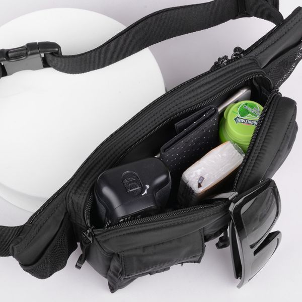

men's solid color oxford cloth outdoor sports cross-section square pockets trend fashion water-proof multifunctional waist bag