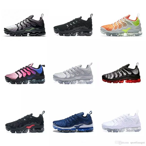 

2018 Air TN Plus Running Shoes Designer shoes Classic Outdoor Run Shoes tn Black White Sport Shock Sneakers Mens requin size 36-44