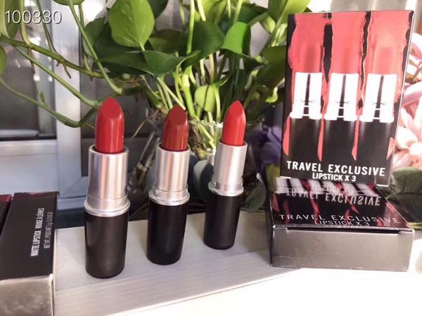 

famous matte lipstick mc lip stick set chili ruby woo and lady danger 3 pieces in one set lip stick long lasting dhl