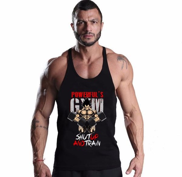 

мужчины dragon ball tank tops гоку вегета саян печать бодибилдинг shirt мужчины топы фитнес хлопок фуфайки gold gyms мужская одежда vest -3, White;black