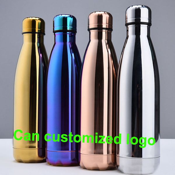

water cup insulation mug 500ml vacuum bottle sports 304 stainless steel cola bowling shape travel mugs customized logo wx-c19